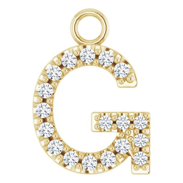 14K Solid Gold & Diamond Initial Pendant (A–Z) - Initial Necklace or Pendant - Design Jewellers Edmonton