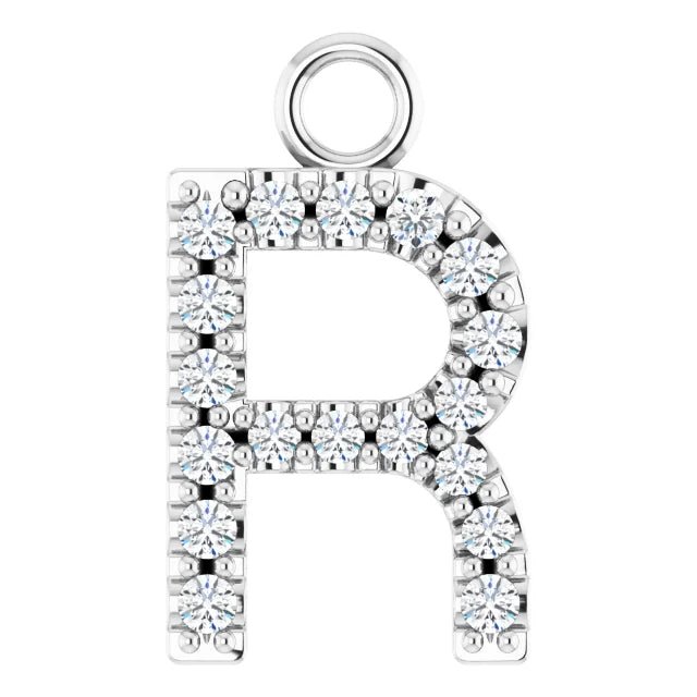 14K Solid Gold & Diamond Initial Pendant (A–Z) - Initial Necklace or Pendant - Design Jewellers Edmonton