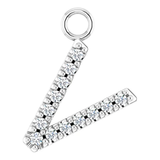 14K Solid Gold & Diamond Initial Pendant (A–Z) - Initial Necklace or Pendant - Design Jewellers Edmonton