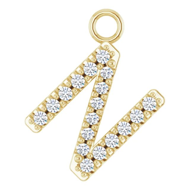 14K Solid Gold & Diamond Initial Pendant (A–Z) - Initial Necklace or Pendant - Design Jewellers Edmonton