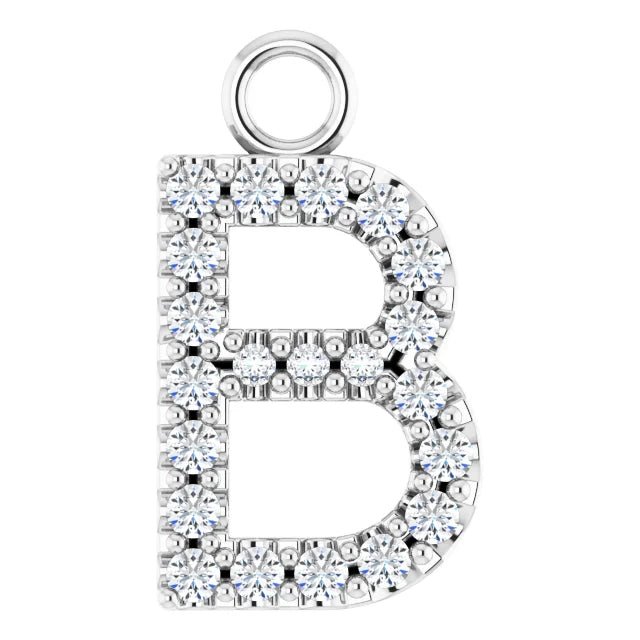 14K Solid Gold & Diamond Initial Pendant (A–Z) - Initial Necklace or Pendant - Design Jewellers Edmonton