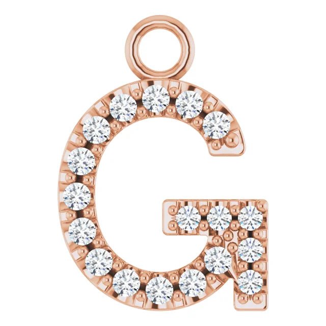 14K Solid Gold & Diamond Initial Pendant (A–Z) - Initial Necklace or Pendant - Design Jewellers Edmonton