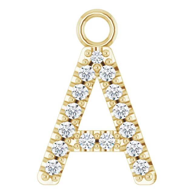 14K Solid Gold & Diamond Initial Pendant (A–Z) - Initial Necklace or Pendant - Design Jewellers Edmonton