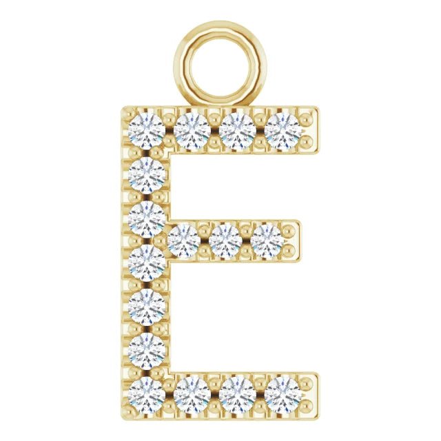 14K Solid Gold & Diamond Initial Pendant (A–Z) - Initial Necklace or Pendant - Design Jewellers Edmonton