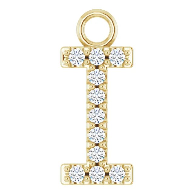 14K Solid Gold & Diamond Initial Pendant (A–Z) - Initial Necklace or Pendant - Design Jewellers Edmonton