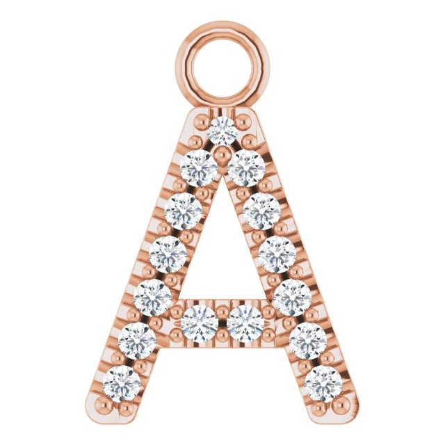 14K Solid Gold & Diamond Initial Pendant (A–Z) - Initial Necklace or Pendant - Design Jewellers Edmonton