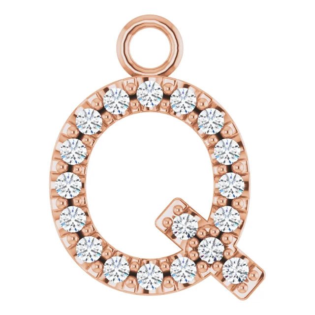 14K Solid Gold & Diamond Initial Pendant (A–Z) - Initial Necklace or Pendant - Design Jewellers Edmonton