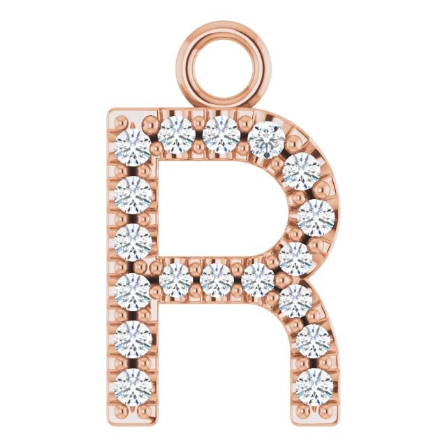 14K Solid Gold & Diamond Initial Pendant (A–Z) - Initial Necklace or Pendant - Design Jewellers Edmonton