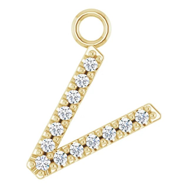 14K Solid Gold & Diamond Initial Pendant (A–Z) - Initial Necklace or Pendant - Design Jewellers Edmonton