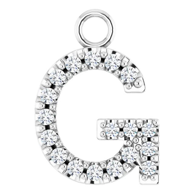 14K Solid Gold & Diamond Initial Pendant (A–Z) - Initial Necklace or Pendant - Design Jewellers Edmonton