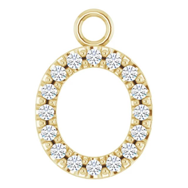 14K Solid Gold & Diamond Initial Pendant (A–Z) - Initial Necklace or Pendant - Design Jewellers Edmonton