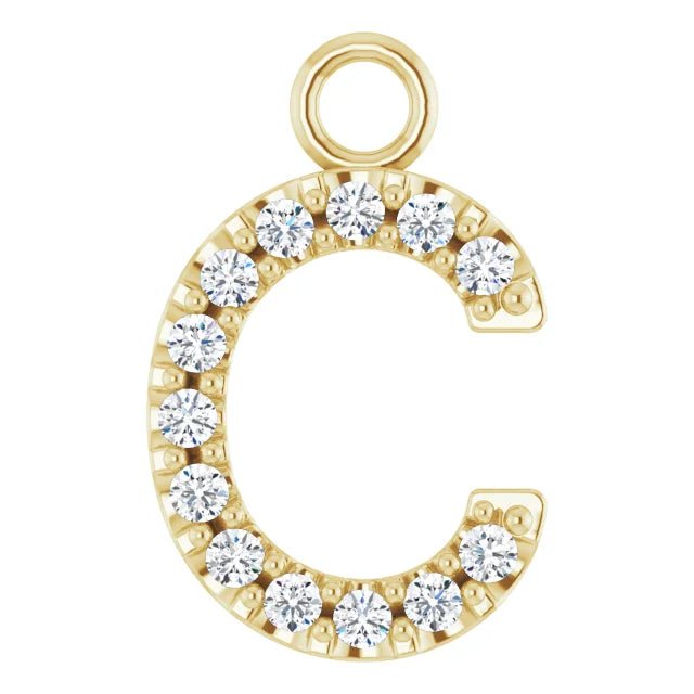14K Solid Gold & Diamond Initial Pendant (A–Z) - Initial Necklace or Pendant - Design Jewellers Edmonton