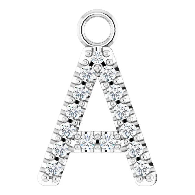 14K Solid Gold & Diamond Initial Pendant (A–Z) - Initial Necklace or Pendant - Design Jewellers Edmonton