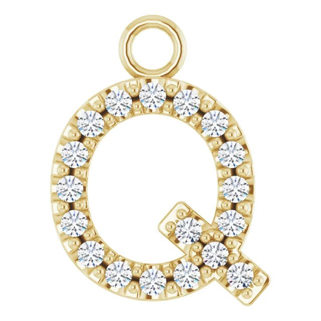 14K Solid Gold & Diamond Initial Pendant (A–Z) - Initial Necklace or Pendant - Design Jewellers Edmonton