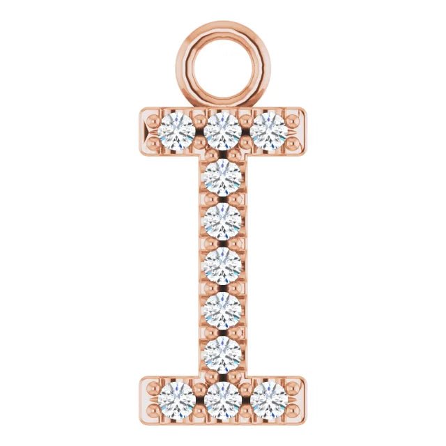 14K Solid Gold & Diamond Initial Pendant (A–Z) - Initial Necklace or Pendant - Design Jewellers Edmonton