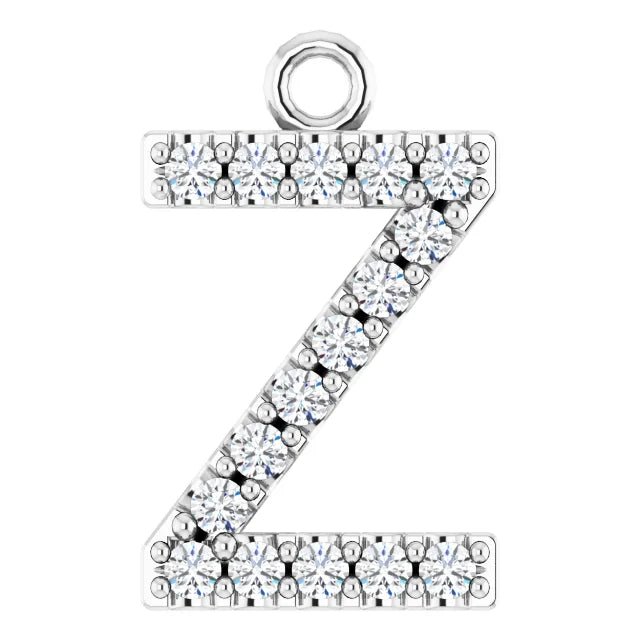 14K Solid Gold & Diamond Initial Pendant (A–Z) - Initial Necklace or Pendant - Design Jewellers Edmonton