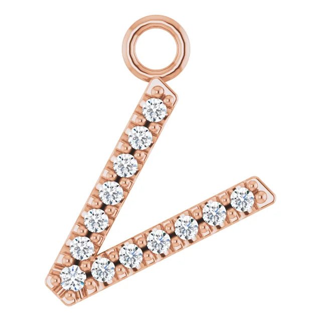 14K Solid Gold & Diamond Initial Pendant (A–Z) - Initial Necklace or Pendant - Design Jewellers Edmonton