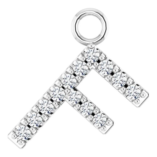 14K Solid Gold & Diamond Initial Pendant (A–Z) - Initial Necklace or Pendant - Design Jewellers Edmonton