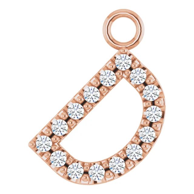 14K Solid Gold & Diamond Initial Pendant (A–Z) - Initial Necklace or Pendant - Design Jewellers Edmonton