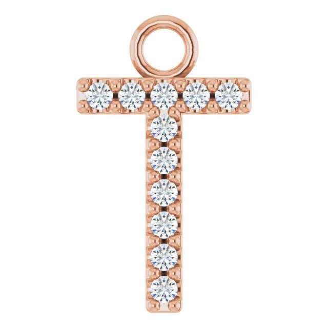 14K Solid Gold & Diamond Initial Pendant (A–Z) - Initial Necklace or Pendant - Design Jewellers Edmonton