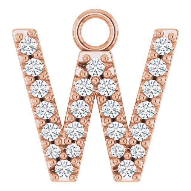 14K Solid Gold & Diamond Initial Pendant (A–Z) - Initial Necklace or Pendant - Design Jewellers Edmonton