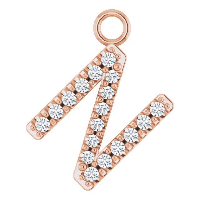 14K Solid Gold & Diamond Initial Pendant (A–Z) - Initial Necklace or Pendant - Design Jewellers Edmonton
