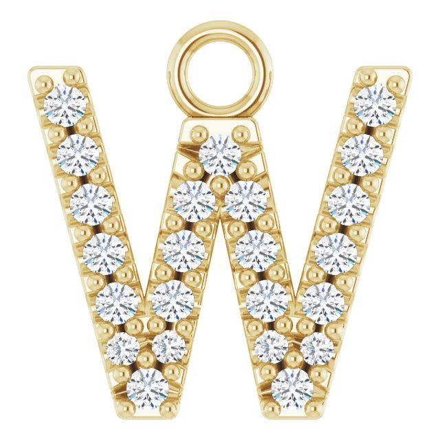 14K Solid Gold & Diamond Initial Pendant (A–Z) - Initial Necklace or Pendant - Design Jewellers Edmonton