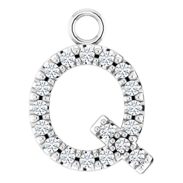 14K Solid Gold & Diamond Initial Pendant (A–Z) - Initial Necklace or Pendant - Design Jewellers Edmonton