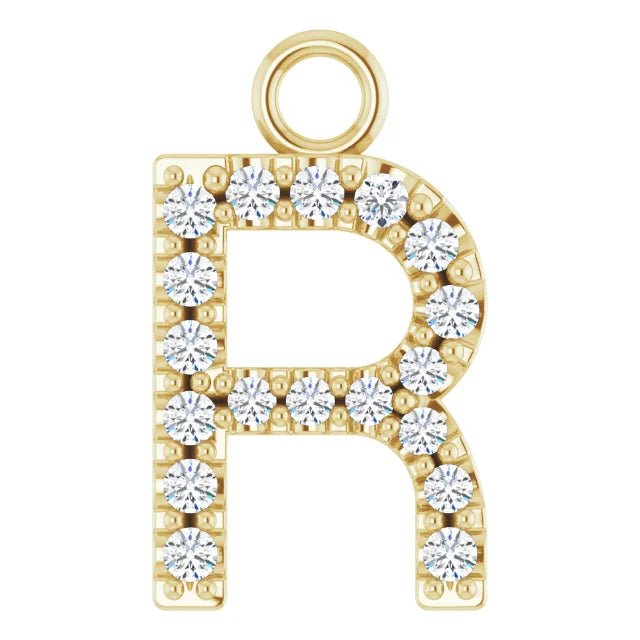 14K Solid Gold & Diamond Initial Pendant (A–Z) - Initial Necklace or Pendant - Design Jewellers Edmonton