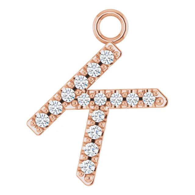 14K Solid Gold & Diamond Initial Pendant (A–Z) - Initial Necklace or Pendant - Design Jewellers Edmonton