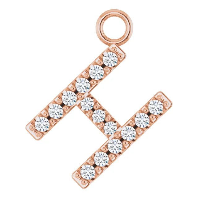 14K Solid Gold & Diamond Initial Pendant (A–Z) - Initial Necklace or Pendant - Design Jewellers Edmonton