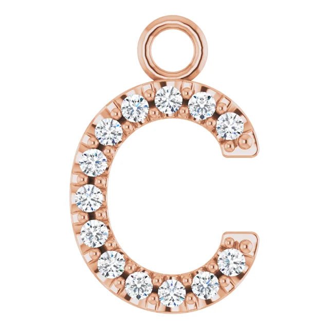 14K Solid Gold & Diamond Initial Pendant (A–Z) - Initial Necklace or Pendant - Design Jewellers Edmonton