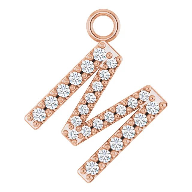 14K Solid Gold & Diamond Initial Pendant (A–Z) - Initial Necklace or Pendant - Design Jewellers Edmonton