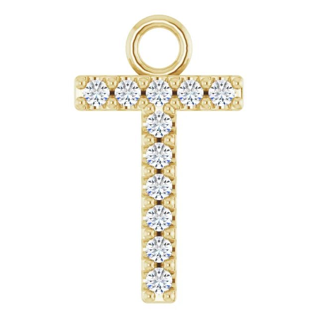 14K Solid Gold & Diamond Initial Pendant (A–Z) - Initial Necklace or Pendant - Design Jewellers Edmonton