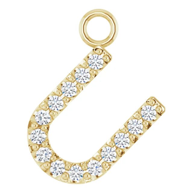 14K Solid Gold & Diamond Initial Pendant (A–Z) - Initial Necklace or Pendant - Design Jewellers Edmonton