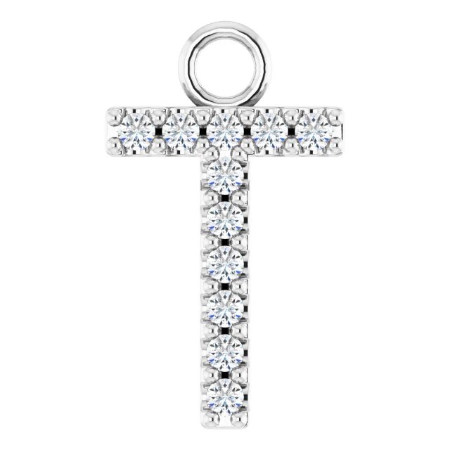 14K Solid Gold & Diamond Initial Pendant (A–Z) - Initial Necklace or Pendant - Design Jewellers Edmonton
