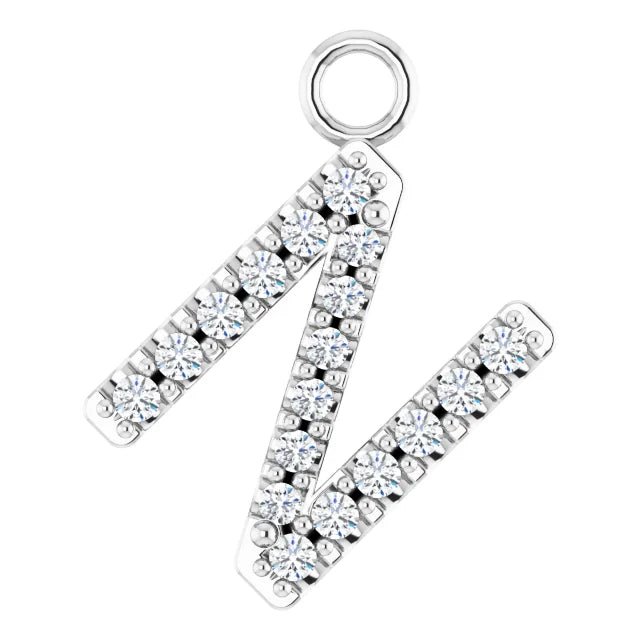 14K Solid Gold & Diamond Initial Pendant (A–Z) - Initial Necklace or Pendant - Design Jewellers Edmonton