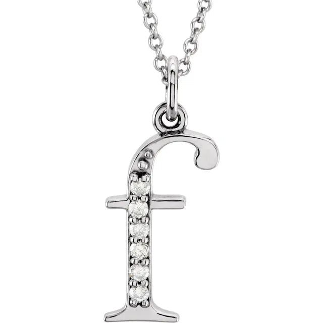 14K Solid Gold & Diamond Initial Pendant - Initial Necklace or Pendant - Design Jewellers Edmonton