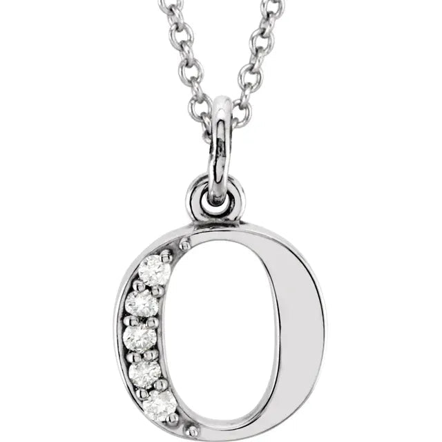 14K Solid Gold & Diamond Initial Pendant - Initial Necklace or Pendant - Design Jewellers Edmonton