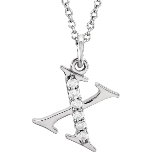 14K Solid Gold & Diamond Initial Pendant - Initial Necklace or Pendant - Design Jewellers Edmonton