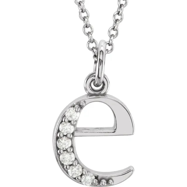 14K Solid Gold & Diamond Initial Pendant - Initial Necklace or Pendant - Design Jewellers Edmonton