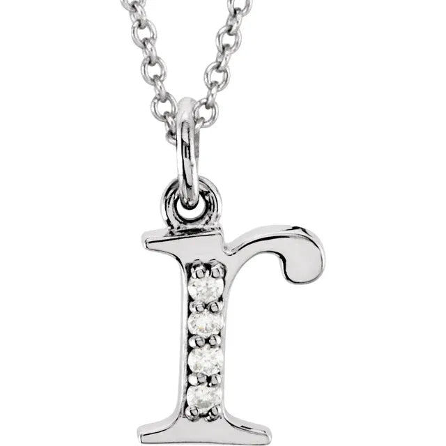 14K Solid Gold & Diamond Initial Pendant - Initial Necklace or Pendant - Design Jewellers Edmonton