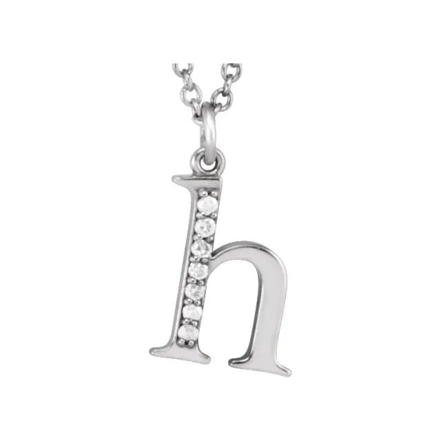 14K Solid Gold & Diamond Initial Pendant - Initial Necklace or Pendant - Design Jewellers Edmonton