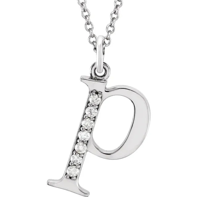 14K Solid Gold & Diamond Initial Pendant - Initial Necklace or Pendant - Design Jewellers Edmonton