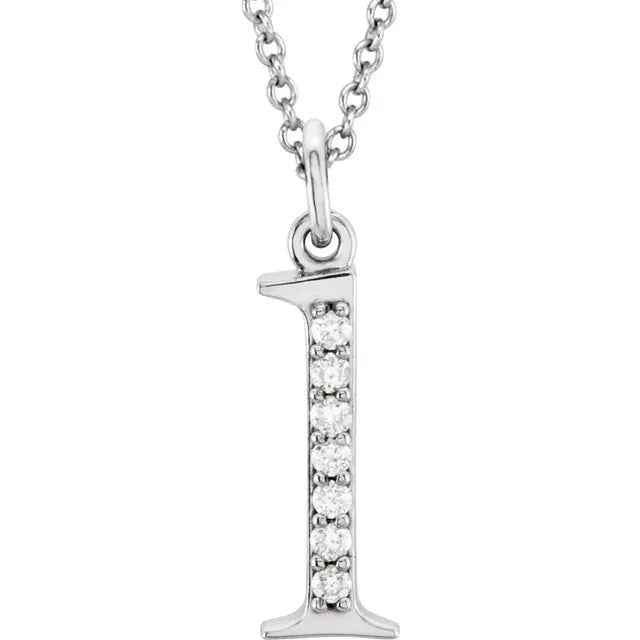 14K Solid Gold & Diamond Initial Pendant - Initial Necklace or Pendant - Design Jewellers Edmonton