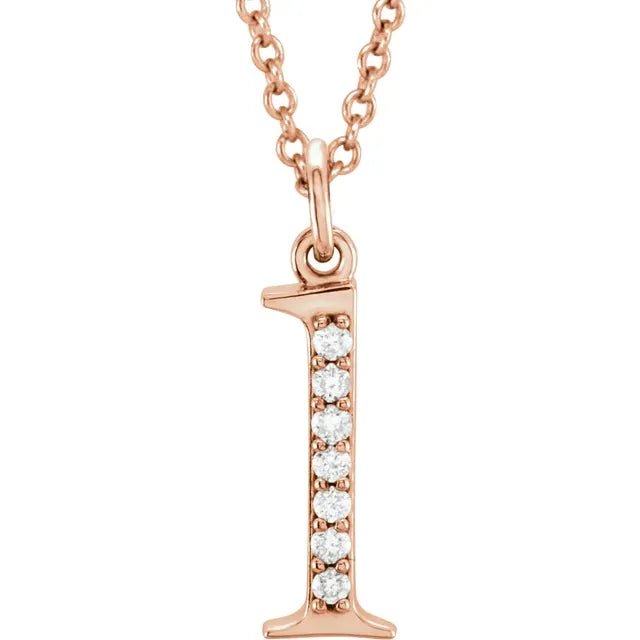 14K Solid Gold & Diamond Initial Pendant - Initial Necklace or Pendant - Design Jewellers Edmonton