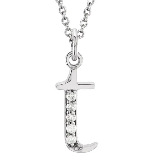 14K Solid Gold & Diamond Initial Pendant - Initial Necklace or Pendant - Design Jewellers Edmonton