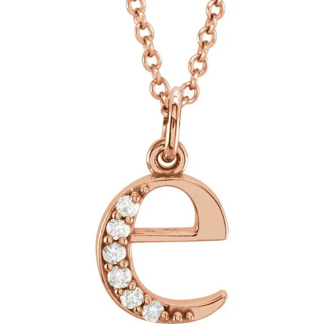 14K Solid Gold & Diamond Initial Pendant - Initial Necklace or Pendant - Design Jewellers Edmonton