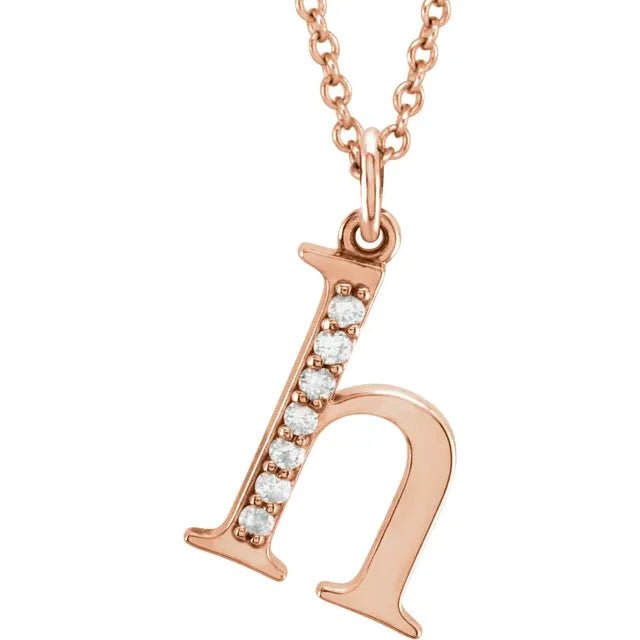 14K Solid Gold & Diamond Initial Pendant - Initial Necklace or Pendant - Design Jewellers Edmonton