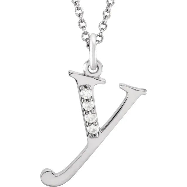 14K Solid Gold & Diamond Initial Pendant - Initial Necklace or Pendant - Design Jewellers Edmonton